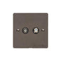 Heritage Brass Stylist Bronze Flat Plate - Round Edge - TV/Satellite Socket - Type L9 by Heritage Brass By M-Marcus