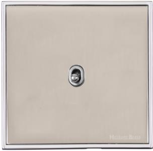 Executive Range Satin Nickel with Polished Chrome, EX25 - 1 Gang Intermediate Stockholm Toggle