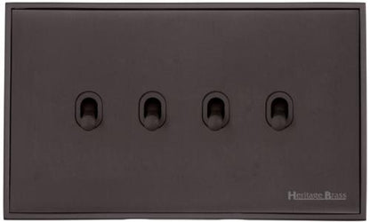 Executive Range Matt Bronze, EX9 - 4 Gang Stockholm Toggle