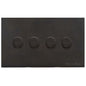 Windsor Range Dark Antique Bronze Switches & Sockets WN95 - 4 Gang TED Dimmer (Compatible with LED Lamps) by Heritage Brass By M-Marcus