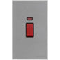 Windsor Range Satin Chrome Silk Switches & Sockets, WN35 - 45A DP Cooker Switch with Neon (tall plate) by Heritage Brass By M-Marcus