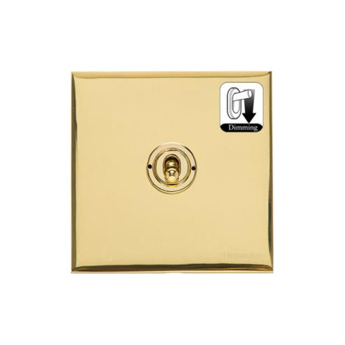 Windsor Range Matt Brass Switches & Sockets, WN40 - 1 Gang Dimming Toggle Switch by Heritage Brass By M-Marcus