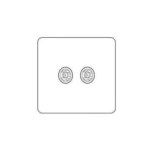 Primed White Flat Square Plate QPW-TV/FM Diplexed by Heritage Brass By M-Marcus
