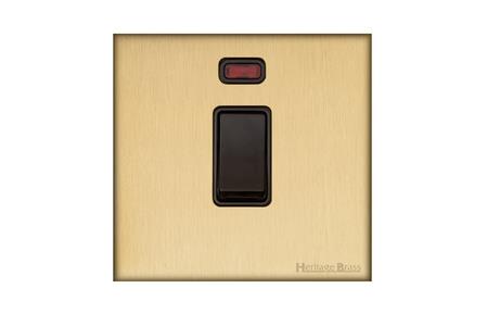 Windsor Range Matt Brass, WN40 - 20A Double Pole Switch with Neon