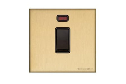 Windsor Range Matt Brass, WN40 - 20A Double Pole Switch with Neon