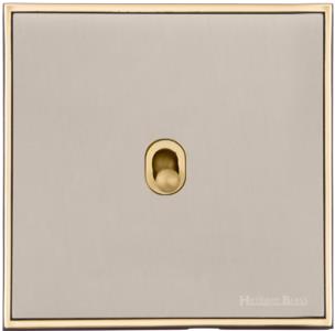 Executive Range Satin Nickel with Polished Brass, EX15 - 1 Gang Intermediate Stockholm Toggle