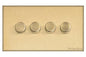 Windsor Range Matt Brass Switches & Sockets, WN40 - 4 Gang Dimmer 250 watts (Compatible with halogen/ incandescent bulbs) by Heritage Brass By M-Marcus