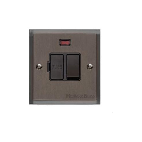 Elite Stepped Plate Range Matt Bronze Switches & Sockets, S09 - Switched Spur with Neon (13 Amp) by Heritage Brass By M-Marcus