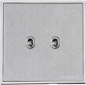 Executive Range Satin Chrome with Polished Chrome, EX23 - 2 Gang Stockholm Toggle