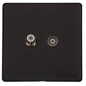 Vintage Range Matt Black, XBK - TV/Satellite Socket