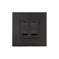 Windsor Range Dark Antique Bronze Switches & Sockets WN95 - 2 Gang Secondary Line Socket by Heritage Brass By M-Marcus