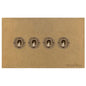 Windsor Range Aged Brass Switches & Sockets, WN50 - 4 Gang Toggle Switch by Heritage Brass By M-Marcus