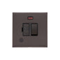 Windsor Range Matt Bronze Switches & Sockets, WN9 - Switched Spur with Neon + Cord (13 Amp) by Heritage Brass By M-Marcus