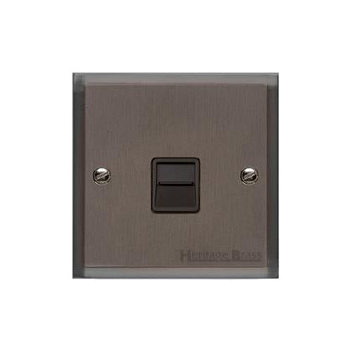 Elite Stepped Plate Range Matt Bronze Switches & Sockets, S09 - 1 Gang Secondary Line Socket by Heritage Brass By M-Marcus