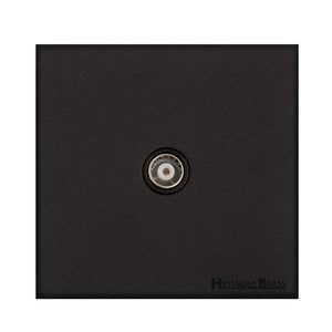 Windsor Range Jet Black (Project Finish) 1 Gang Isolated TV Coaxial Socket