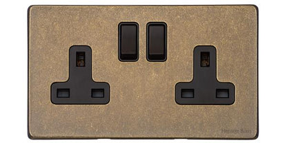 Vintage Range Rustic Brass, XRB - Double Socket (13 Amp)