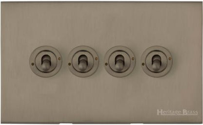 Windsor Range Aged Pewter, WAP - 4 Gang Toggle Switch
