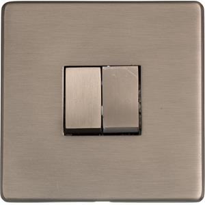 Studio Range Aged Pewter, YAP - 2 Gang Rocker Switch