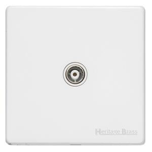 Vintage Range Gloss White, XGL - 1 Gang Isolated TV Coaxial Socket