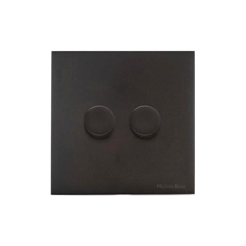 Windsor Range Dark Antique Bronze Switches & Sockets WN95 - 2 Gang TED Dimmer (Compatible with LED Lamps) by Heritage Brass By M-Marcus