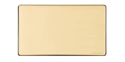 Vintage Range Unlacquered Polished Brass, XUL - Double Blank Plate