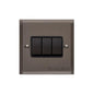 Elite Stepped Plate Range Matt Bronze Switches & Sockets, S09 - 3 Gang Rocker Switch by Heritage Brass By M-Marcus