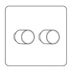 Mode Range Matt White 2 Gang TED Dimmer (Compatible with LED Lamps)
