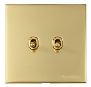 Winchester Range Polished Brass, W01 - 2 Gang Stockholm Toggle