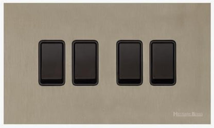 Windsor Range Aged Pewter, WAP - 4 Gang Rocker Switch