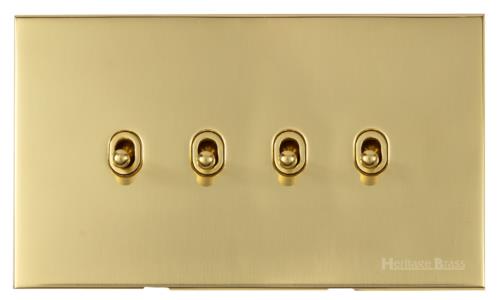 Winchester Range Polished Brass, W01 - 4 Gang Stockholm Toggle