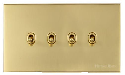 Winchester Range Polished Brass, W01 - 4 Gang Stockholm Toggle