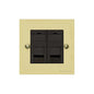 Richmond Elite Range Satin Brass Switches & Sockets, LP44 - 2 Gang Secondary Line Socket by Heritage Brass By M-Marcus