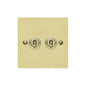 Richmond Elite Range Satin Brass Switches & Sockets, LP44 - 2 Gang Toggle Switch by Heritage Brass By M-Marcus