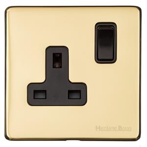 Vintage Range Unlacquered Polished Brass, XUL - Single Socket (13 Amp)