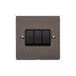 Elite Flat Plate Range Matt Bronze Switches & Sockets, T09 - 3 Gang Rocker Switch by Heritage Brass By M-Marcus
