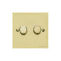 Richmond Elite Range Satin Brass Switches & Sockets, LP44 - 2 Gang TED Dimmer (Compatible with LED Lamps) by Heritage Brass By M-Marcus