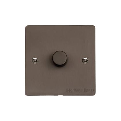Elite Flat Plate Range Matt Bronze Switches & Sockets, T09 - 1 Gang TED Dimmer (Compatible with LED Lamps) by Heritage Brass By M-Marcus