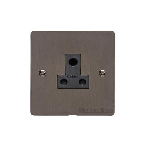 Heritage Brass Stylist Bronze Flat Plate - Round Edge - 5 Amp 3 Round Pin Socket - Type L9 by Heritage Brass By M-Marcus