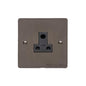 Heritage Brass Stylist Bronze Flat Plate - Round Edge - 5 Amp 3 Round Pin Socket - Type L9 by Heritage Brass By M-Marcus