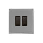 Windsor Range Satin Chrome Silk Switches & Sockets, WN35 - 2 Gang Rocker Switch by Heritage Brass By M-Marcus