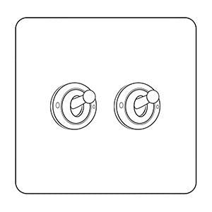 Primed White Flat Plate PW-2 Gang Dolly Switch by Heritage Brass By M-Marcus