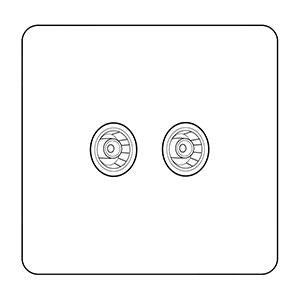 Seville Range Gloss White (Project Finish) 2 Gang TV Coaxial Socket