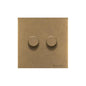 Windsor Range Aged Brass Switches & Sockets, WN50 - 2 Gang TED Dimmer (Compatible with LED Lamps) by Heritage Brass By M-Marcus