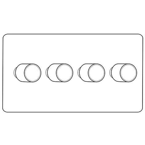 Primed White Flat Plate PW-4 Gang Dimmer (400 watts) by Heritage Brass By M-Marcus
