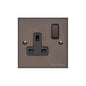 Heritage Brass Stylist Bronze Low Profile Plate - Square Edge - Single Socket (13 Amp) -Type RL9 by Heritage Brass By M-Marcus