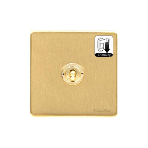 Studio Range Satin Brass Switches & Sockets, Y44 - 1 Gang Dimming Toggle Switch by Heritage Brass By M-Marcus