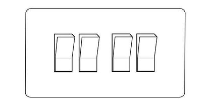 Hoxton Paintable Range Primed White (Paintable) 4 Gang 2-Way Rocker Switch
