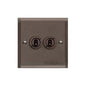 Elite Stepped Plate Range Matt Bronze Switches & Sockets, S09 - 2 Gang Toggle Switch by Heritage Brass By M-Marcus