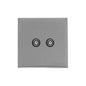 Windsor Range Satin Chrome Silk Switches & Sockets, WN35 - 2 Gang TV Coaxial Socket by Heritage Brass By M-Marcus