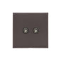 Windsor Range Matt Bronze Switches & Sockets, WN9 - 2 Gang TV Coaxial Socket by Heritage Brass By M-Marcus
